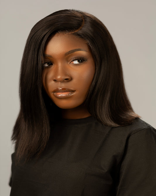 Premium High Quality HD Lace 5 X 5 Bob Closure 100% Human Hair Wig for Women